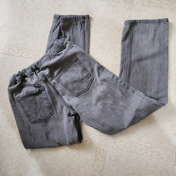 Cat and Jack gray elastic waist relaxed straight leg jeans Size 14 - Picture 5 of 8